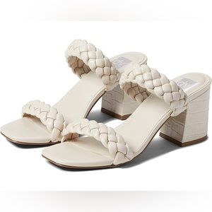 NIB Dolce Vita Tessa Braided Block Chunky Heel ivory 9